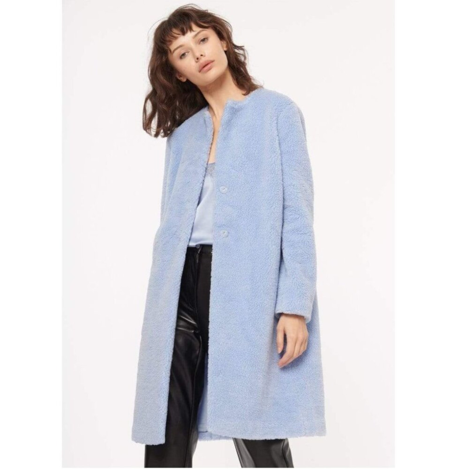 Cami Nyc Emmy Sherpa Coat In Alpine Blue